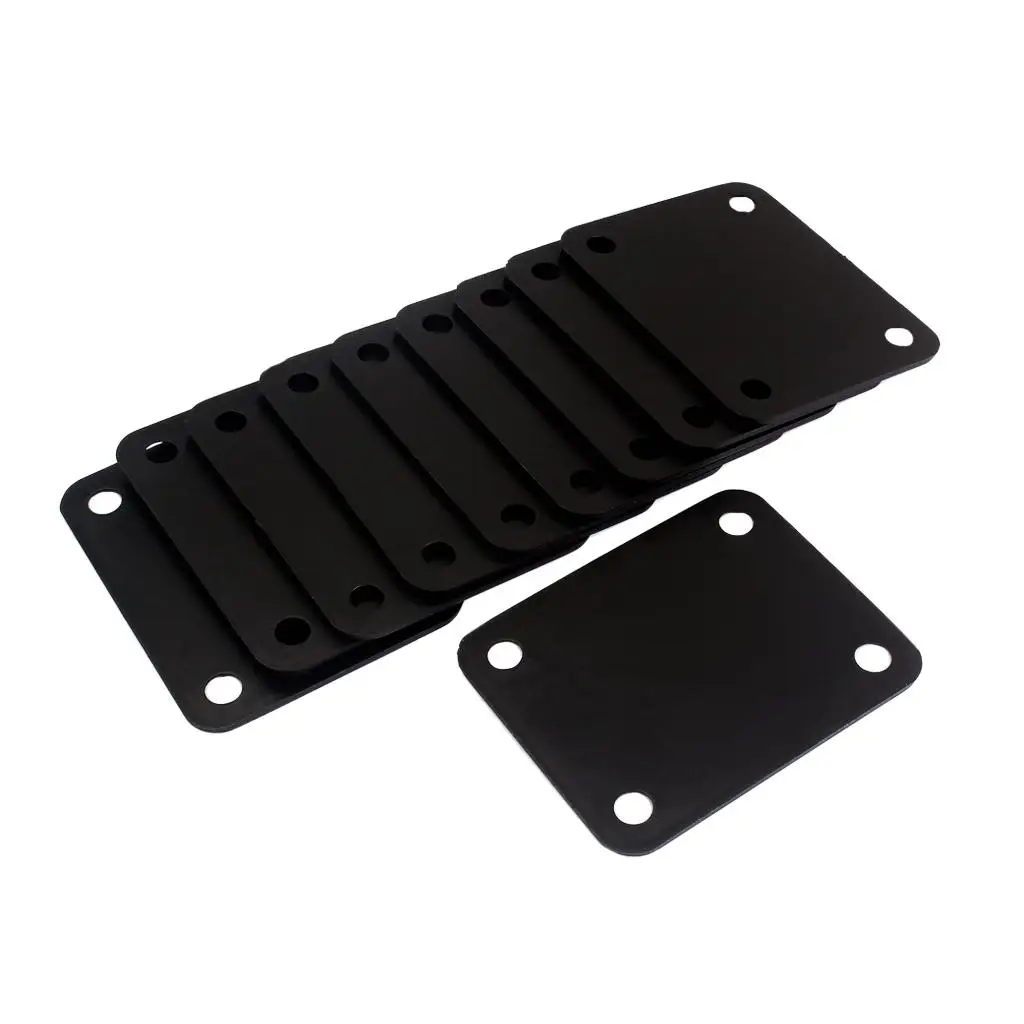 4 Holes Black Plastic Neck Plate Gasket Protective Pad Accessory for Guitar Bass Corrosion and Damage Prevention
