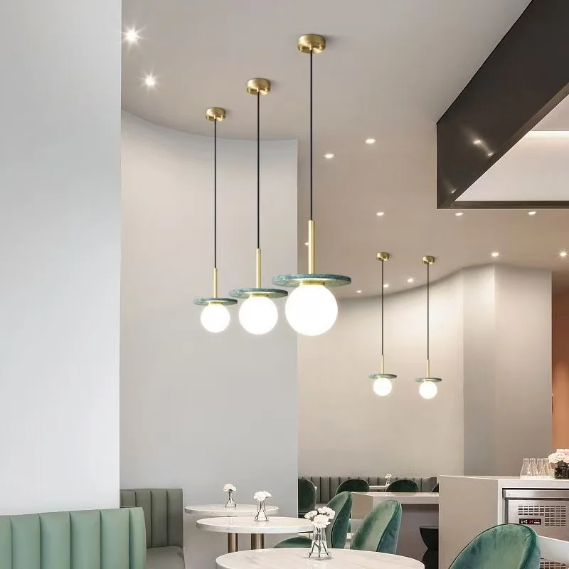 Nordic modern marble hardware pendant lights restaurants dining tables bedrooms bedside lights home decor art lighting fixtures
