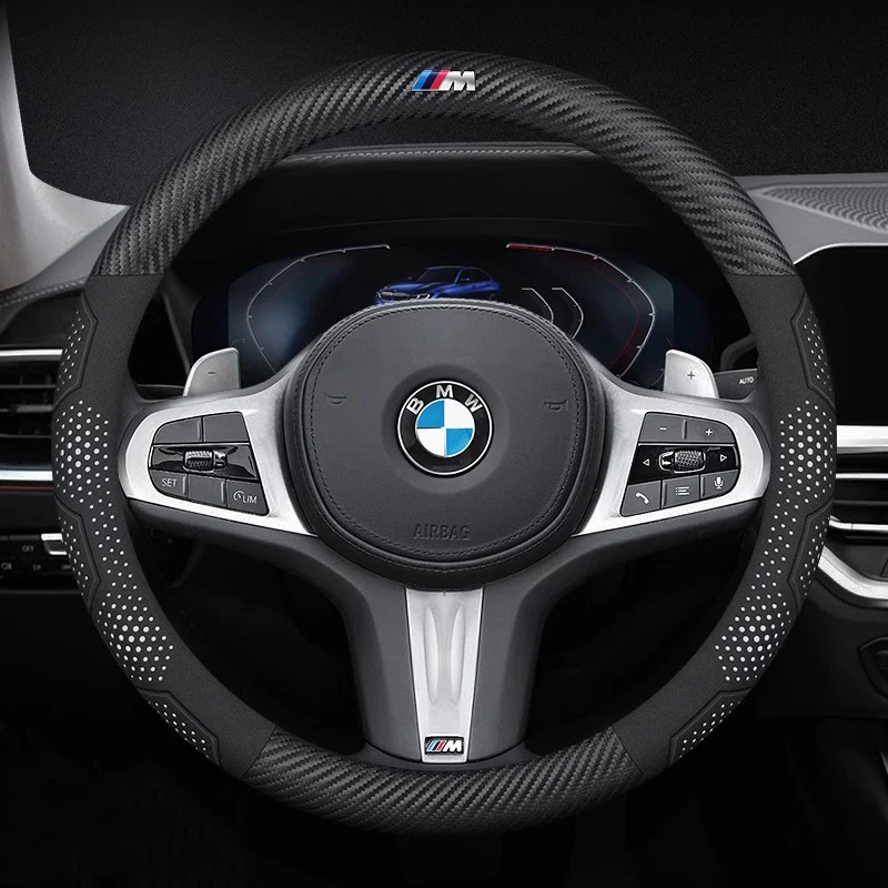 

Car Carbon Fiber Suede Car Steering Wheel Cover For BMW M E36 E39 E46 E60 E70 E87 E90 X1 X3 X4 X5 X7 F25 F15 F10 F20 F25 F30 G05