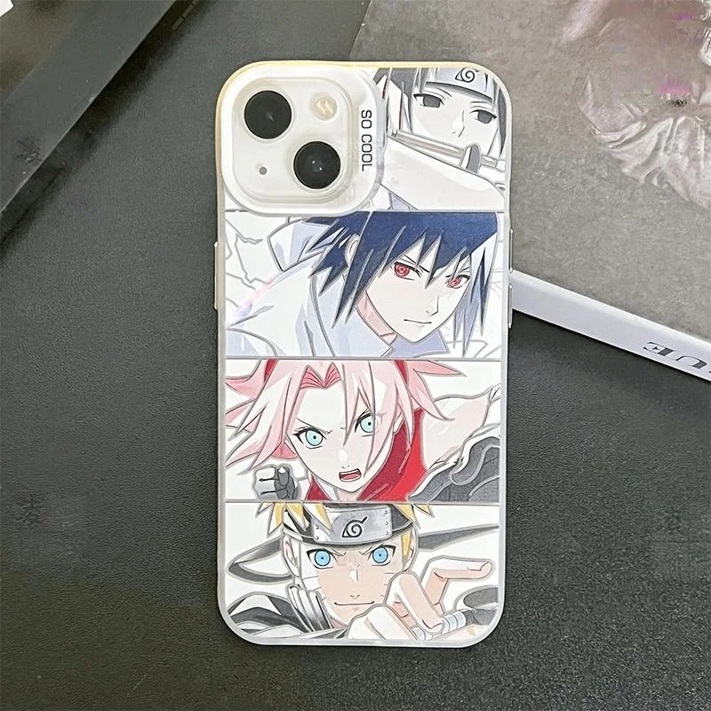 ناروتو ساسوكي ساكورا ساي أنيمي جراب هاتف آيفون 11 12 13 14 15 16 17 برو ماكس زائد 17 اير ناروتو غطاء مقاوم للصدمات كابا #4
