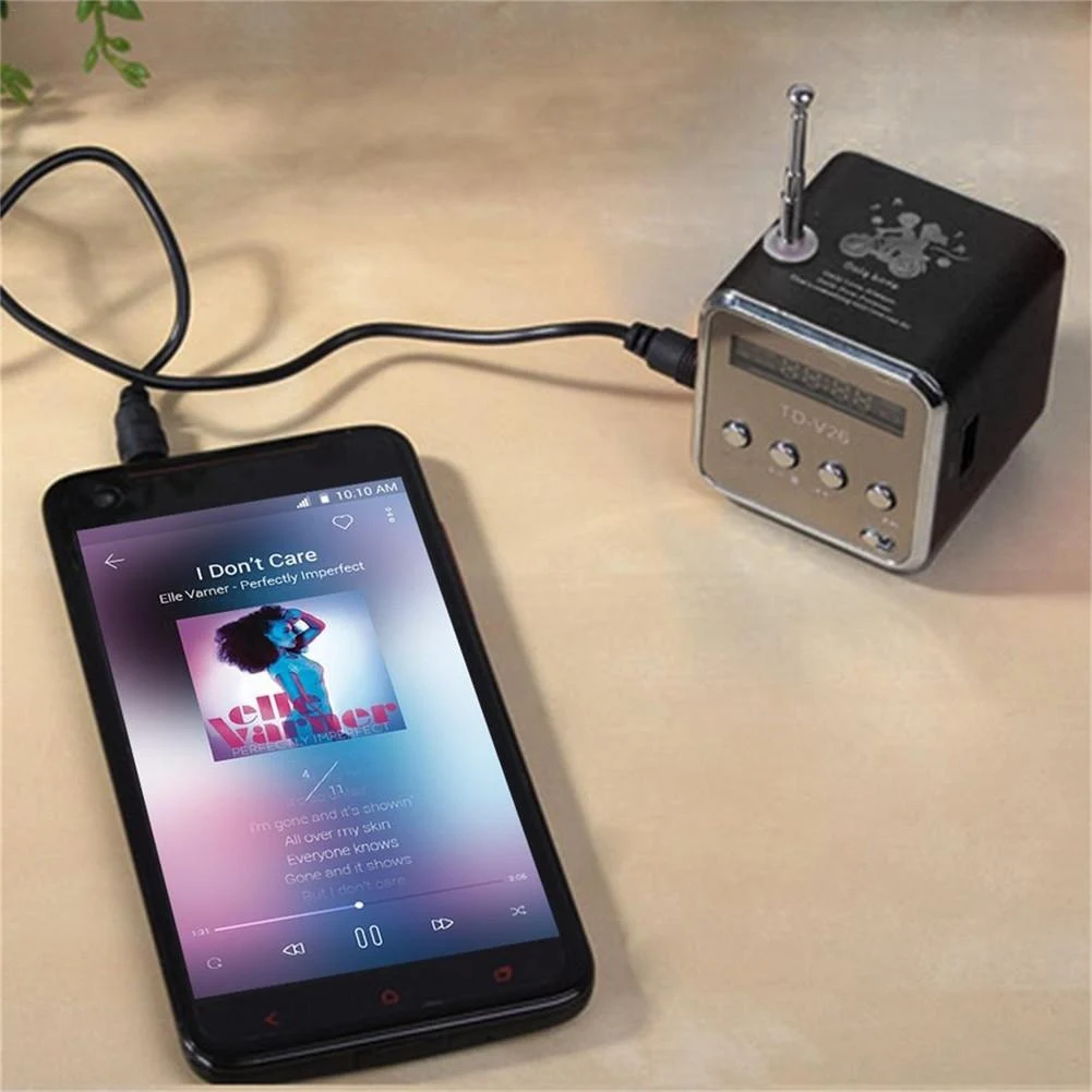 upgraded subwoofer speaker mini music speaker LED MP3 player speaker FM stereo portable radio USB Micro SD TF