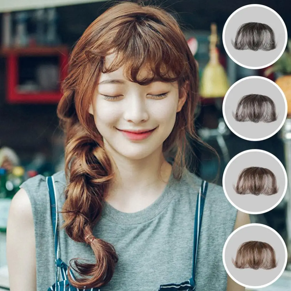 Girls High Temperature Fiber Curly Fake Fringe Bang Hairpiece Hair Extension Women Bangs Natural Fluffy Curly Fake Fringe Bang