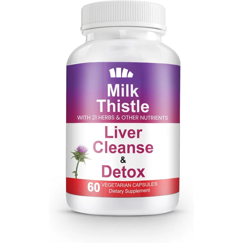 Nutritional Supplement, 60 Capsules, Natural Liver Cleansing and Repair Support, Containing Milk Thistle, Beetroot, and Thistle