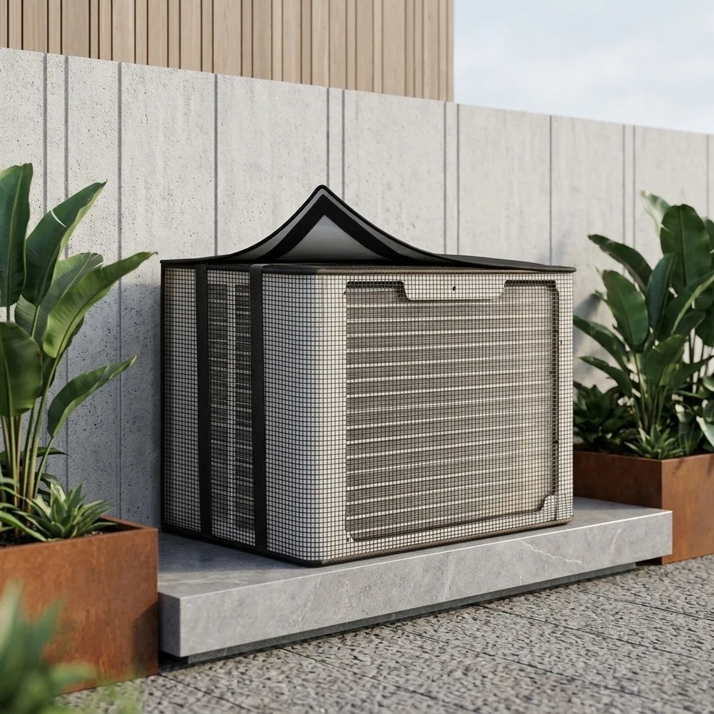 Mesh Air Conditioner Cover for Outdoor Wall AC Units Rain Resistant Ventilated Fit Most Sizes 17x13x12in to 28x19x23in