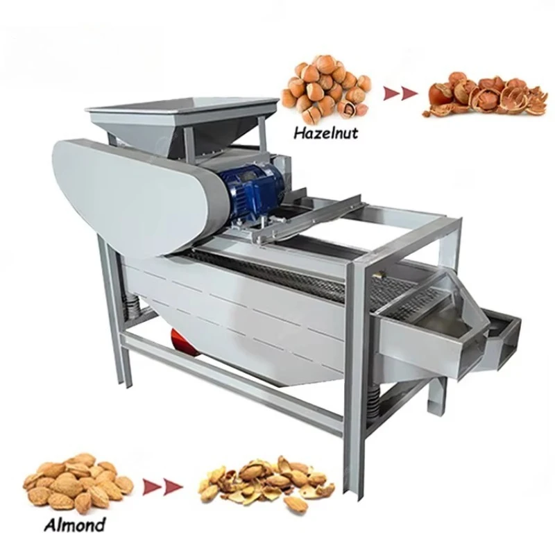 

Industrial Breaker Opener Hulling Palm Apricot Kernel Sorting Cracker Sheller Breaking Hazelnut Almond Shelling Cracking Machine