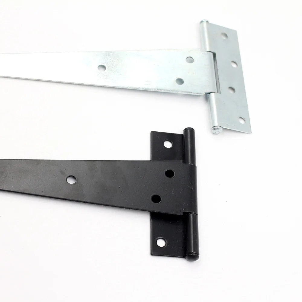2Pcs New Black Silver Paint T Shape Cabinet Shed Wooden Door Gate For Hinges Hardware 2/3/4/5inch