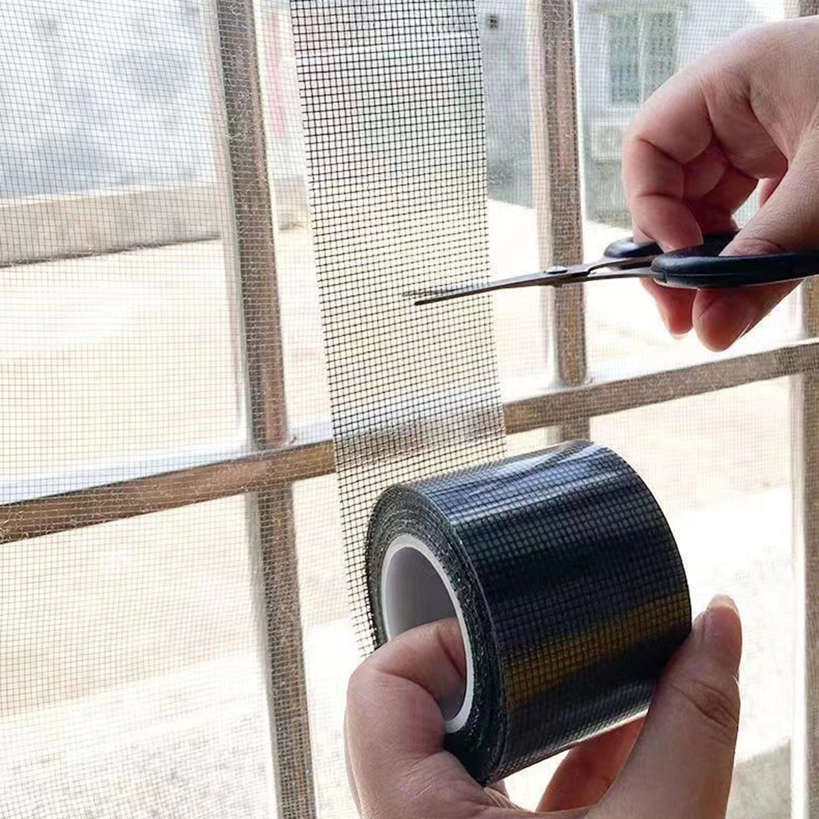 Window Screen Repair Kit Fiberglass Covering Mesh Strong Adhesive Tape for Repair Holes Tears in Screen Windows Doors RVs MIAO