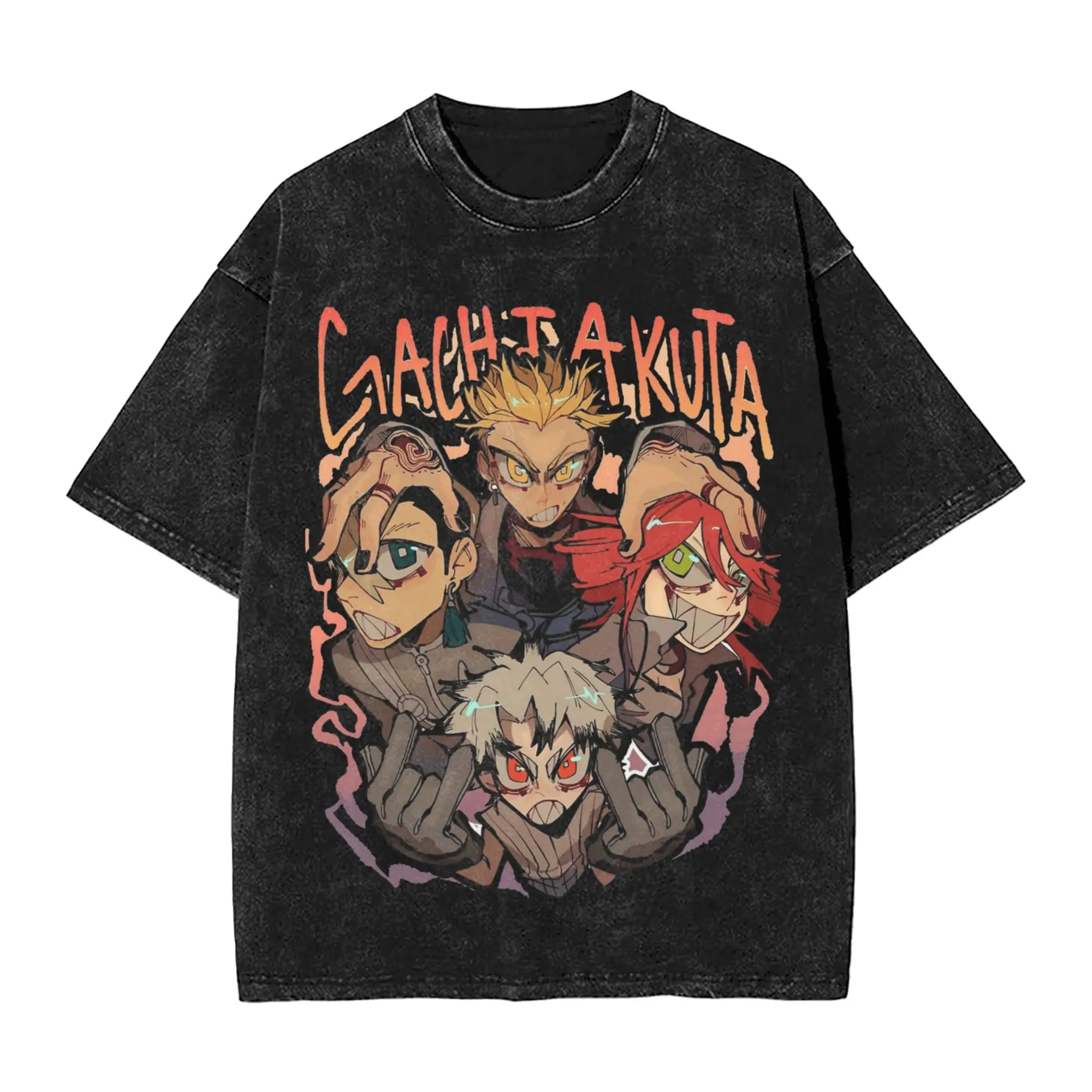 Japanese Anime Gachiakuta Cleaners Washed T Shirts Streetwear  Cool T-Shirt  Tees Tops Men Women Short Sleeve Street Printed