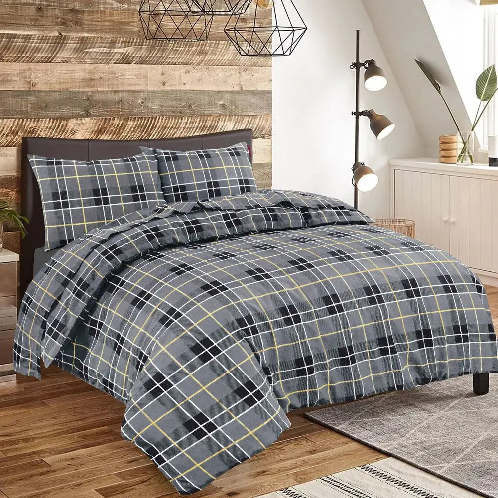 Brushed Cotton Tartan Check Duvet Cover Set