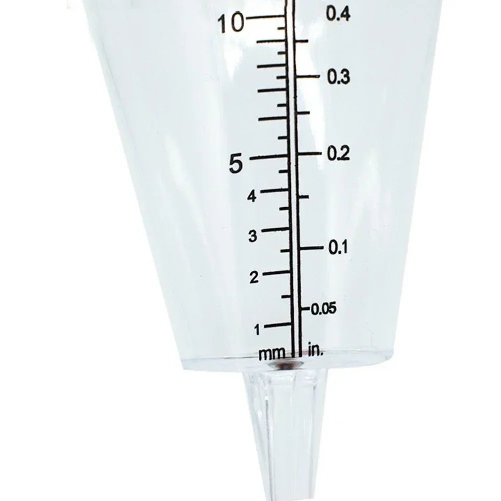 1 Pcs Rain Meter 50mm Max Measure Range Cone Rain Cup Fence Deck Building Garden Plug-in Transparent Rain Gauge