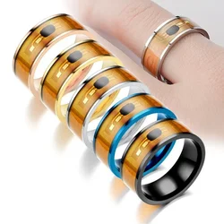 Luxury NFC Stainless Steel Phone Chip Dripping Oil Dual Dragon Pattern Smart Ring Gift Mens Couple Rings