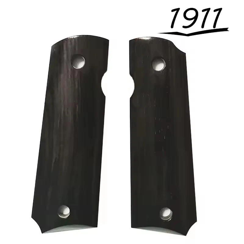 1 คู่ 1911 Gun Grips แอฟริกัน Ebony Handle Grips Patch Custom Grips CNC Gun Handle Grips