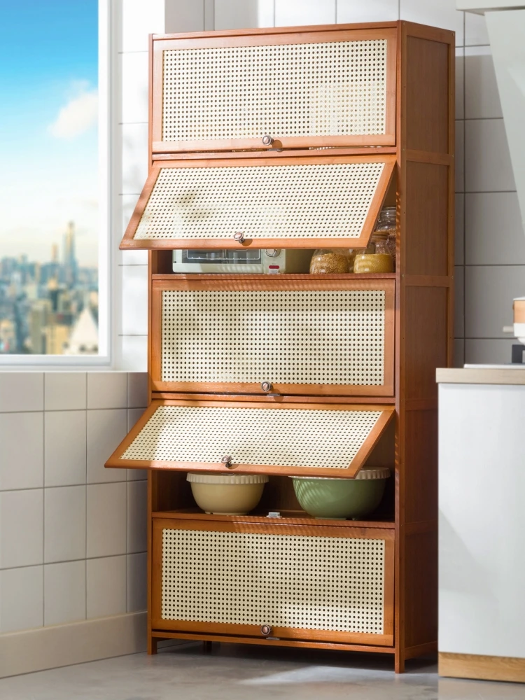 Multi-Layer Dustproof Storage Rack, Kitchen Bowl, Vintage Cupboard, Multi-functional Box, Closet Organizer