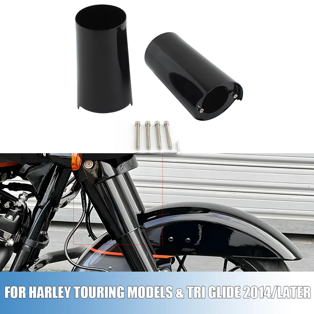 

For Harley Touring Models Road King Custom Tri Glide 2014-Later Motorcycle Aluminum Front Fork Boot Slider Cover