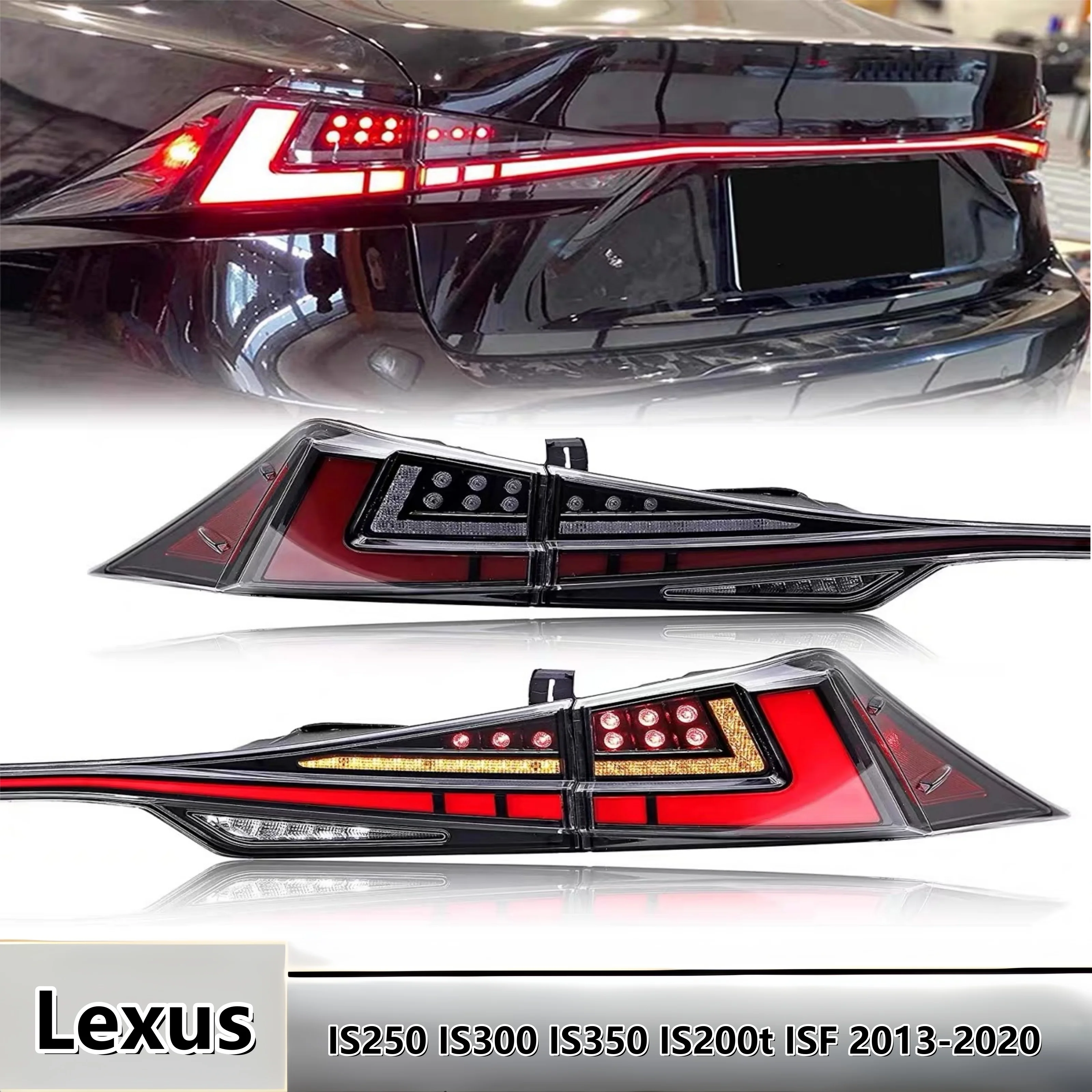 LED Tail Lights for Lexus IS250 IS300 IS350 IS200t ISF 2013-2020 Start Up Animation Sequential Facelift Lamps