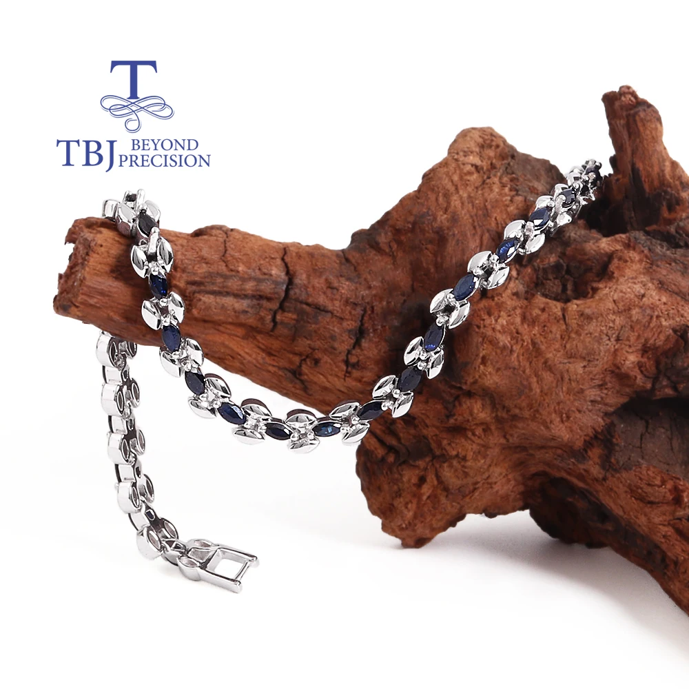 2026, Noble luxury natural marquise 2*4mm sapphire bracelet 925 sterling silver fine jewelry for women anniversary proposal gift