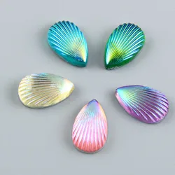 60pcs 8*13mm Shiny AB Flatback Teardrop Resin Rhinestones Ornaments for Wedding/Home Decoration Fashionable Apparel Lamp Shades