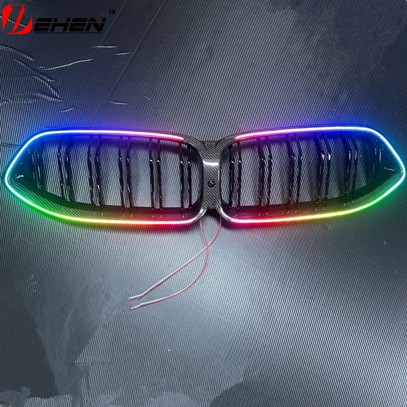 

LED luminous Racing Grills for BMW 8 Series G14 G15 G16 M8 F91 F92 F93 2019-2025 Carbon Fiber Front Grille Replacement