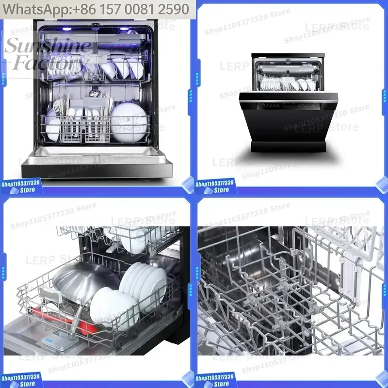 Dishwashers Setting 8 Program Built-in Dishwasher Electric Kitchen Dishwasher Stainless Steel Half Load 15-16 Black Carton