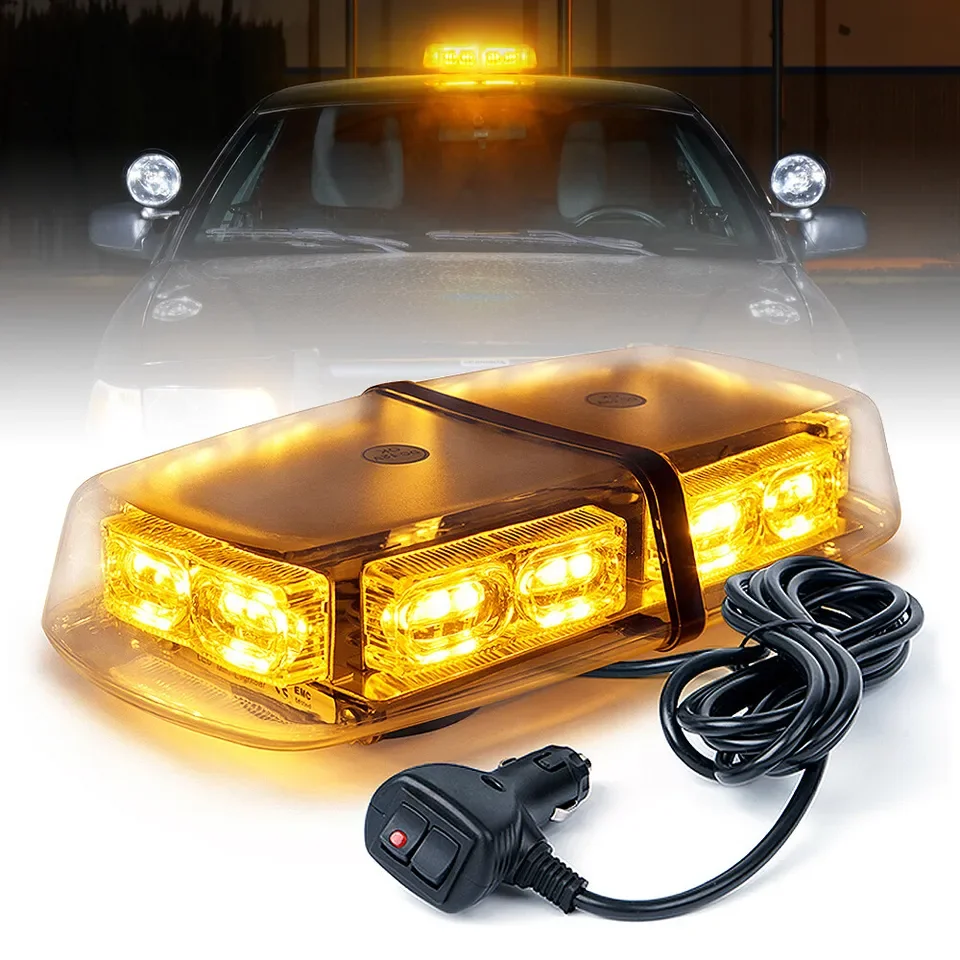 36led Emergency Car Roof Top Strobe Light Signal Lights Flashing Safety Warning Lamp Wireless Magnetic Mount Waterproof 12V/24V