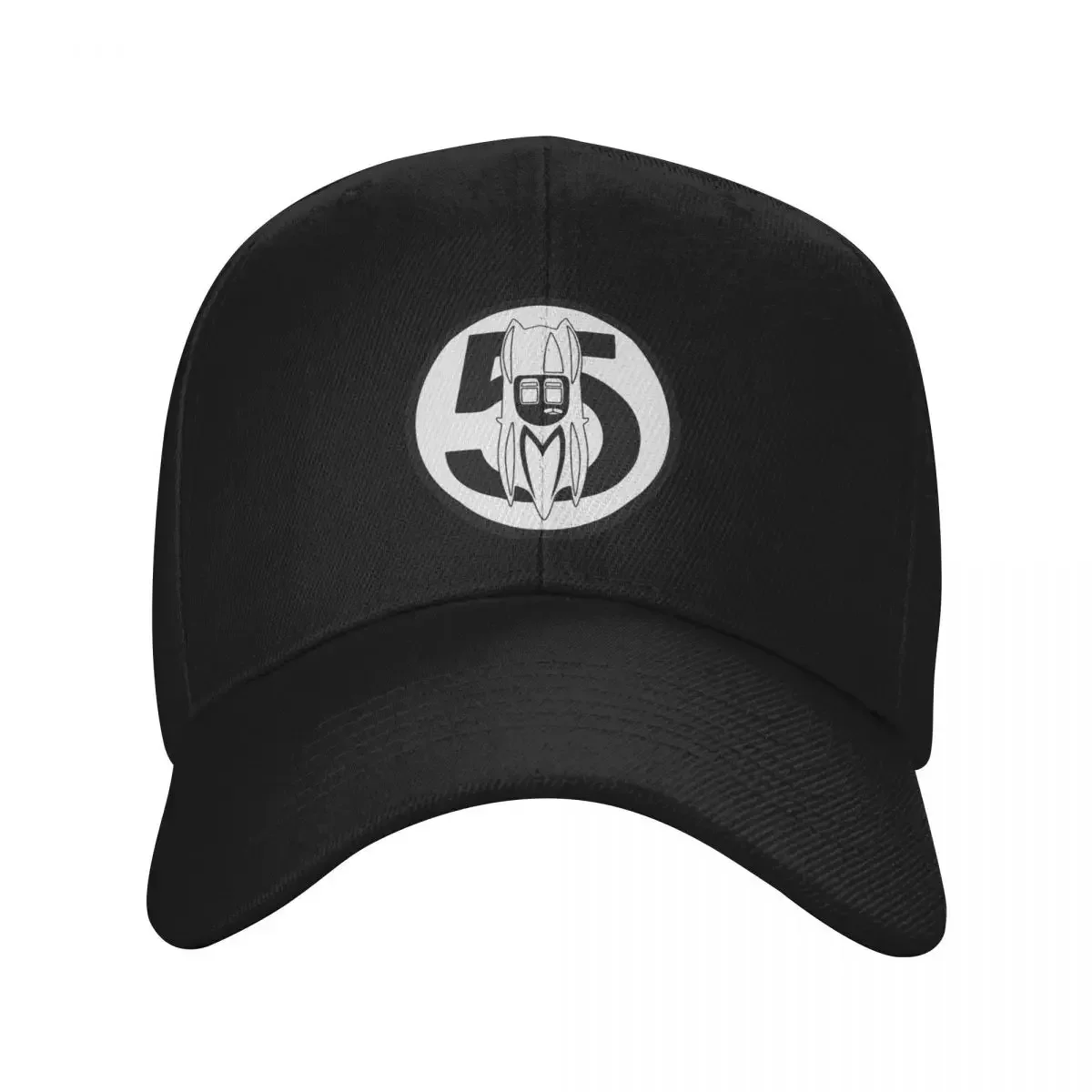 New Speed Racer - Mach 5 Car Top - Circle - Vintage Retro Distressed White Baseball Cap Tea Hat |-F-| For Men Women's