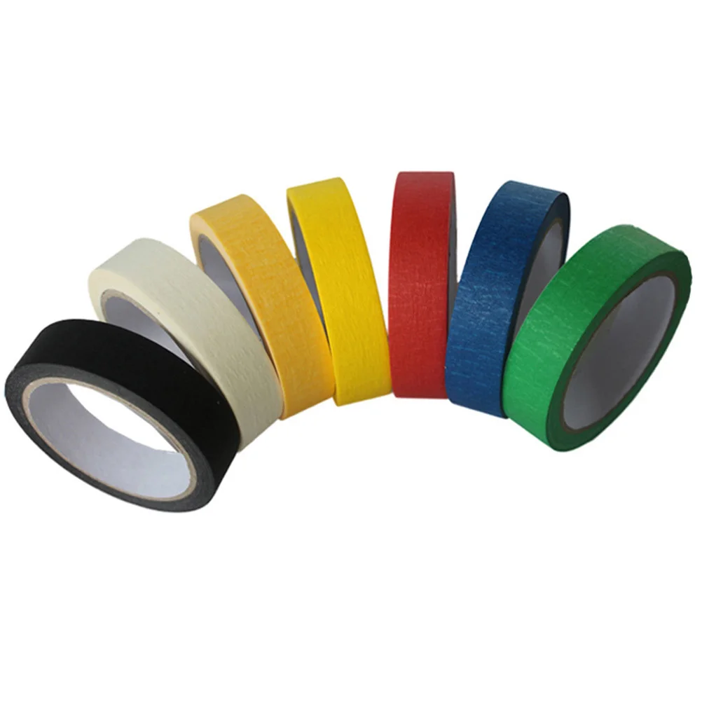 Masking Tape White Rubber Color Separation Mark Sticky Textured Paper For Painting Edges Uv Resistant No Residue Long Use