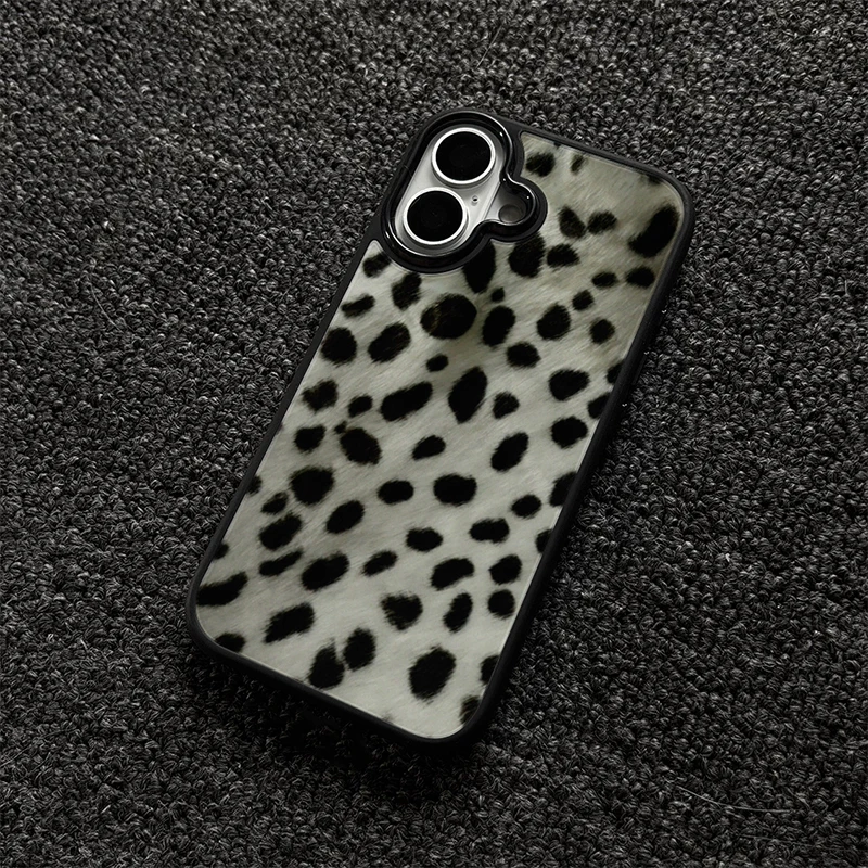 Advanced Black Spotted Fur Pattern Phone Case For iPhone Duo 18 Pro Max 17 16 15 14 13 12 11 Shockproof Silicone Back Cover
