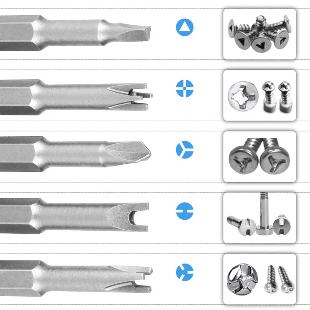 Set di cacciaviti a forma speciale 50mm a forma di U a forma di Y triangolo interno croce tre punti cacciavite portautensili magnetico