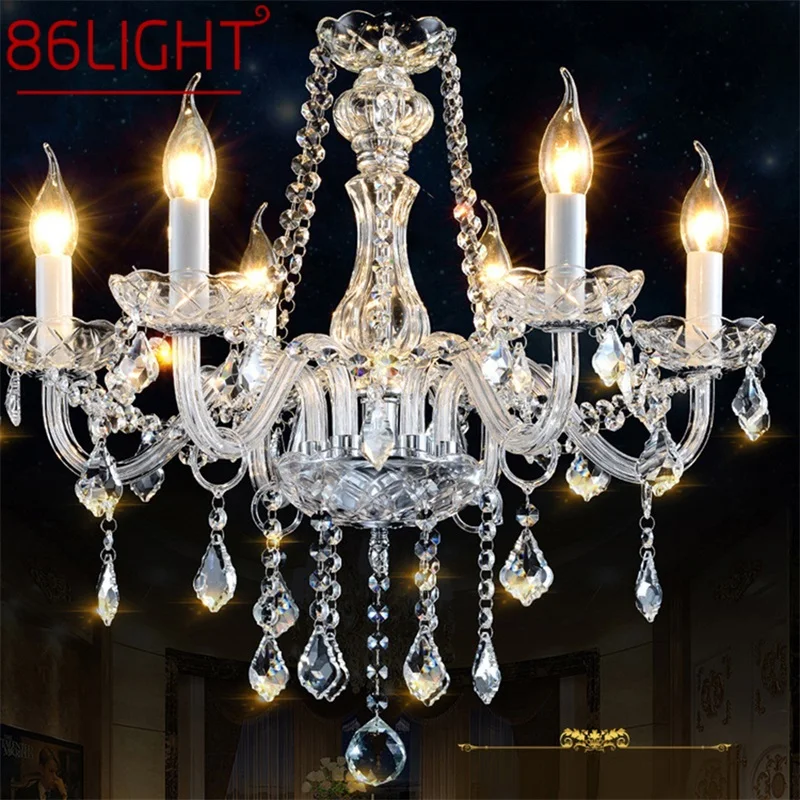 

86LIGHT European Style Chandelier Lamps LED Candle Pendant Hanging Light Luxury Fixtures for Home Decor Villa Hall