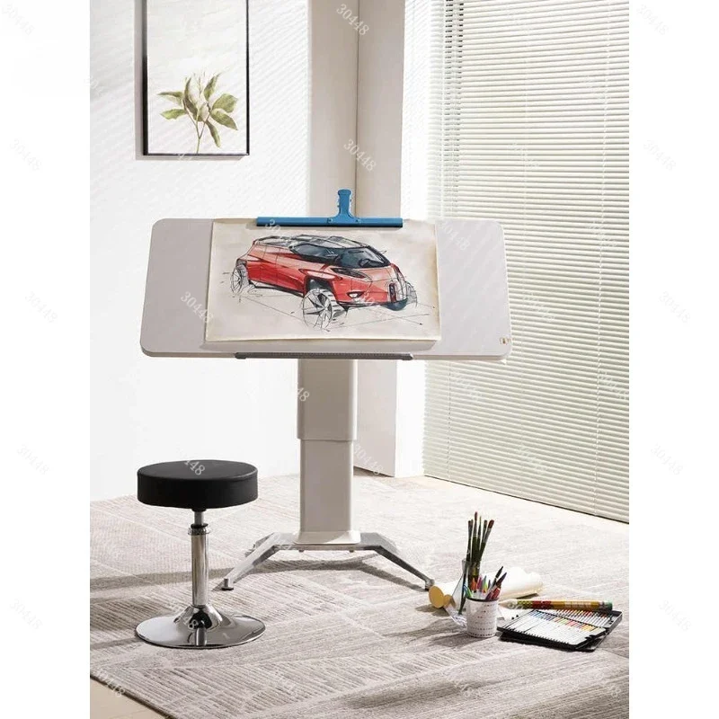 Adjustable Height Mobile Workbench Pneumatic Office Desk Flip Drawing Table Home Study Computer Desk