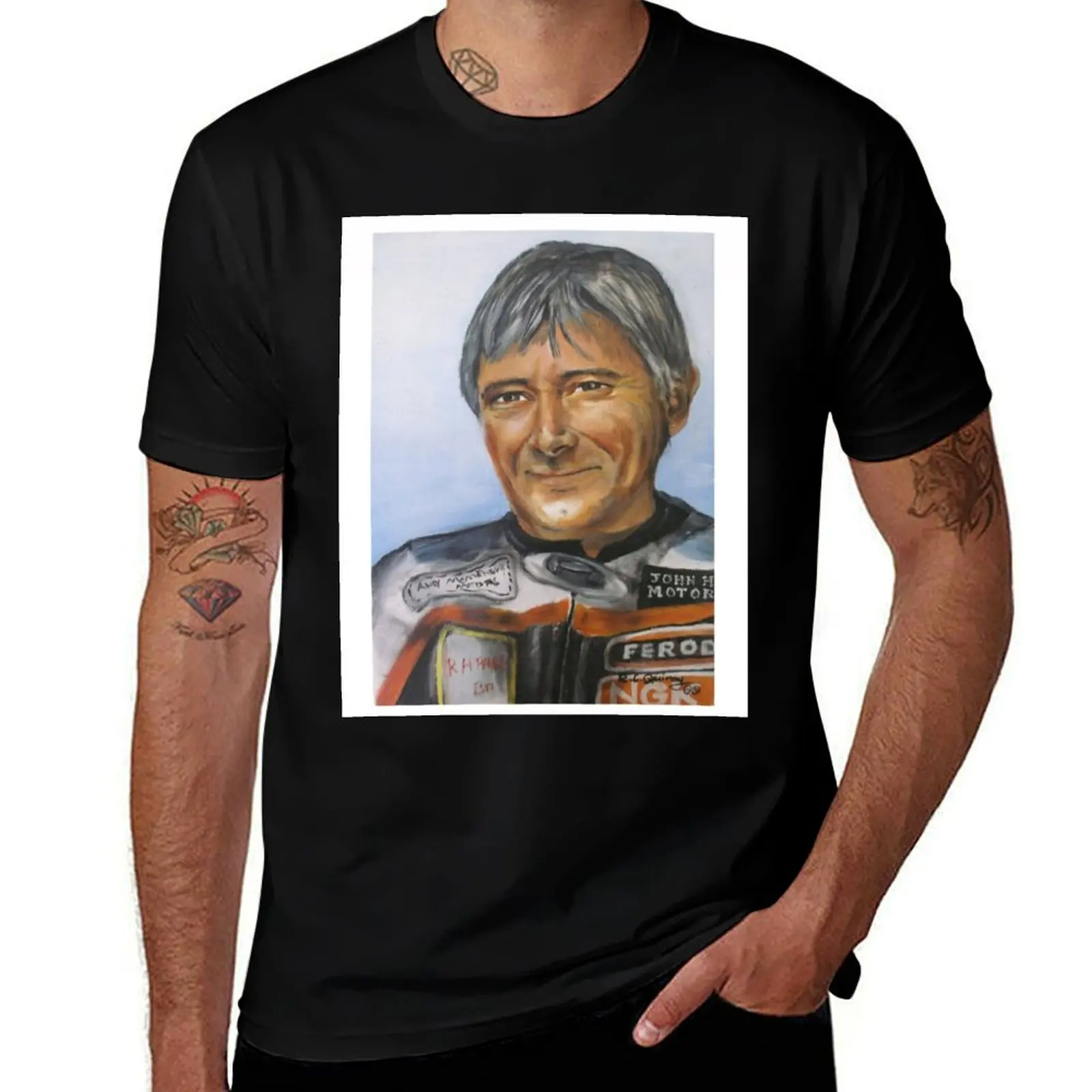 

Oil portrait of Joey Dunlop T-Shirt t shirts for man pack white man graphic t shirt T-Shirt