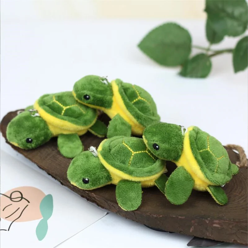 1PCS Cartoon Mini Turtle Plush Toy Tortoise Doll Backpack Keychain Pendant Throwing Catcher Doll 9CM