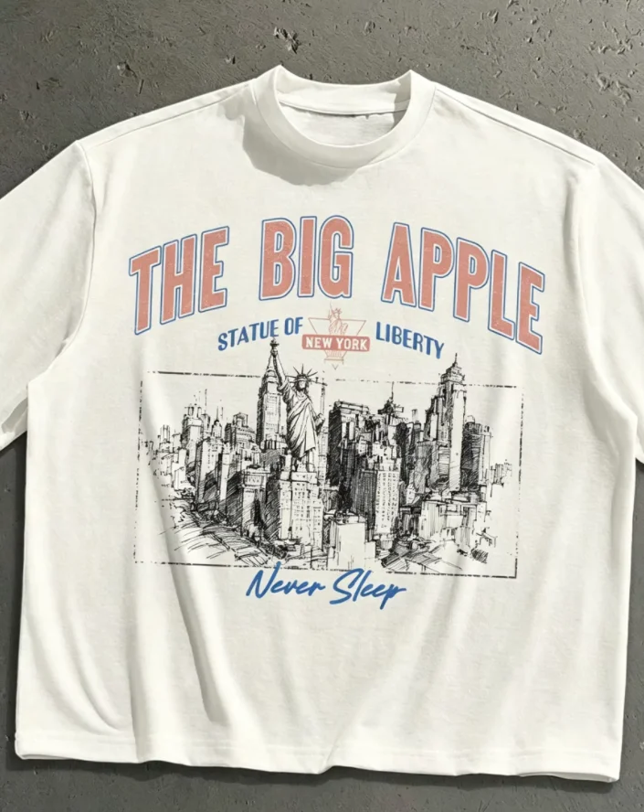 2026 The Big Apple New York City Sketch Skyline T-shirt Statue of Liberty 