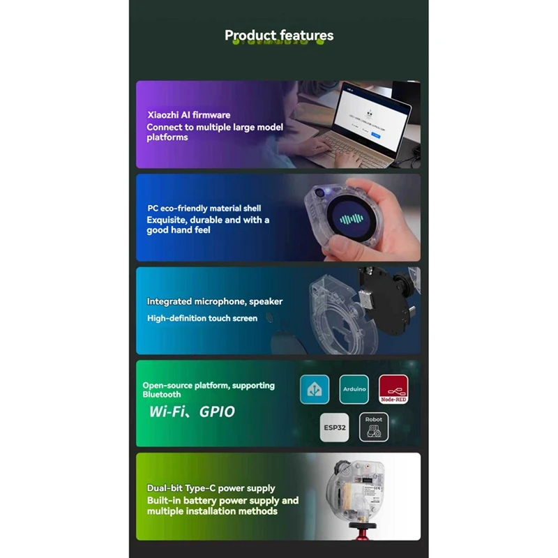 لروبوت XiaoZhi AI لـ Watcher شاشة LCD تعمل باللمس مقاس 1.45 بوصة مع مساعد صوت ذكي للكاميرا-ELEC #5
