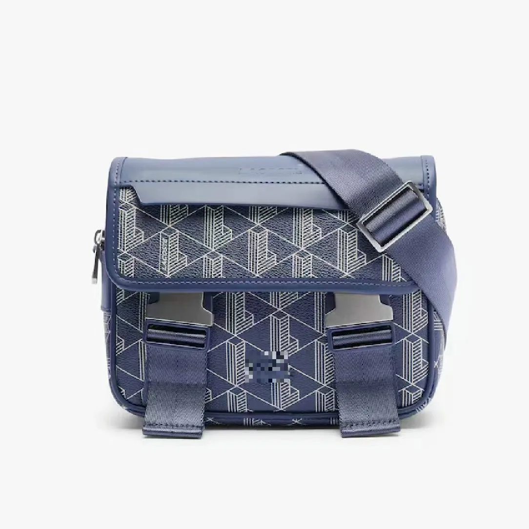 New retro printed messenger men's shoulder bag, PU casual trend crossbody bag, Boy fashionable mobile phone storage handbag