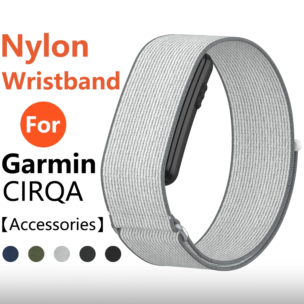 Nylon Sports Band For Garmin CIRQA Hook-and-Loop Replacement Strap Soft Breathable Woven Wristband Accessory