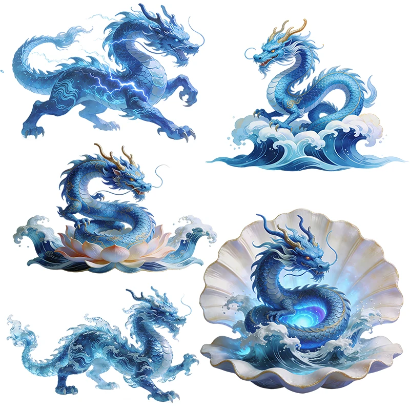 Three Ratels CEE18 Majestic water dragon art wall stickers for home decoration Personalized body decal waterproof