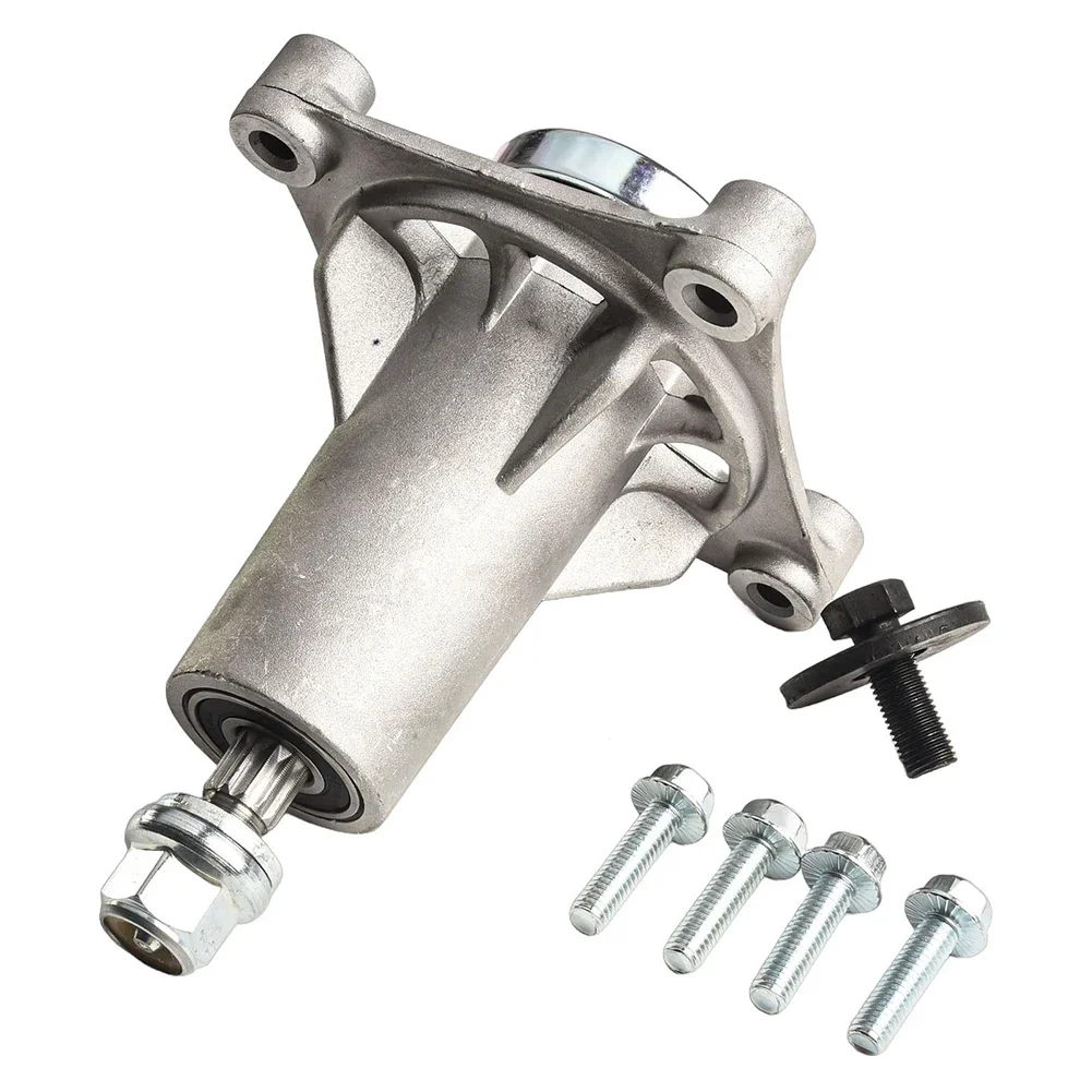 Spindle Assembly for 42 48 52 54 Inch Mower Decks Includes Blade Bolt Washer Pulley Lock Nut Grease Zerk and Mounting Bolts Set