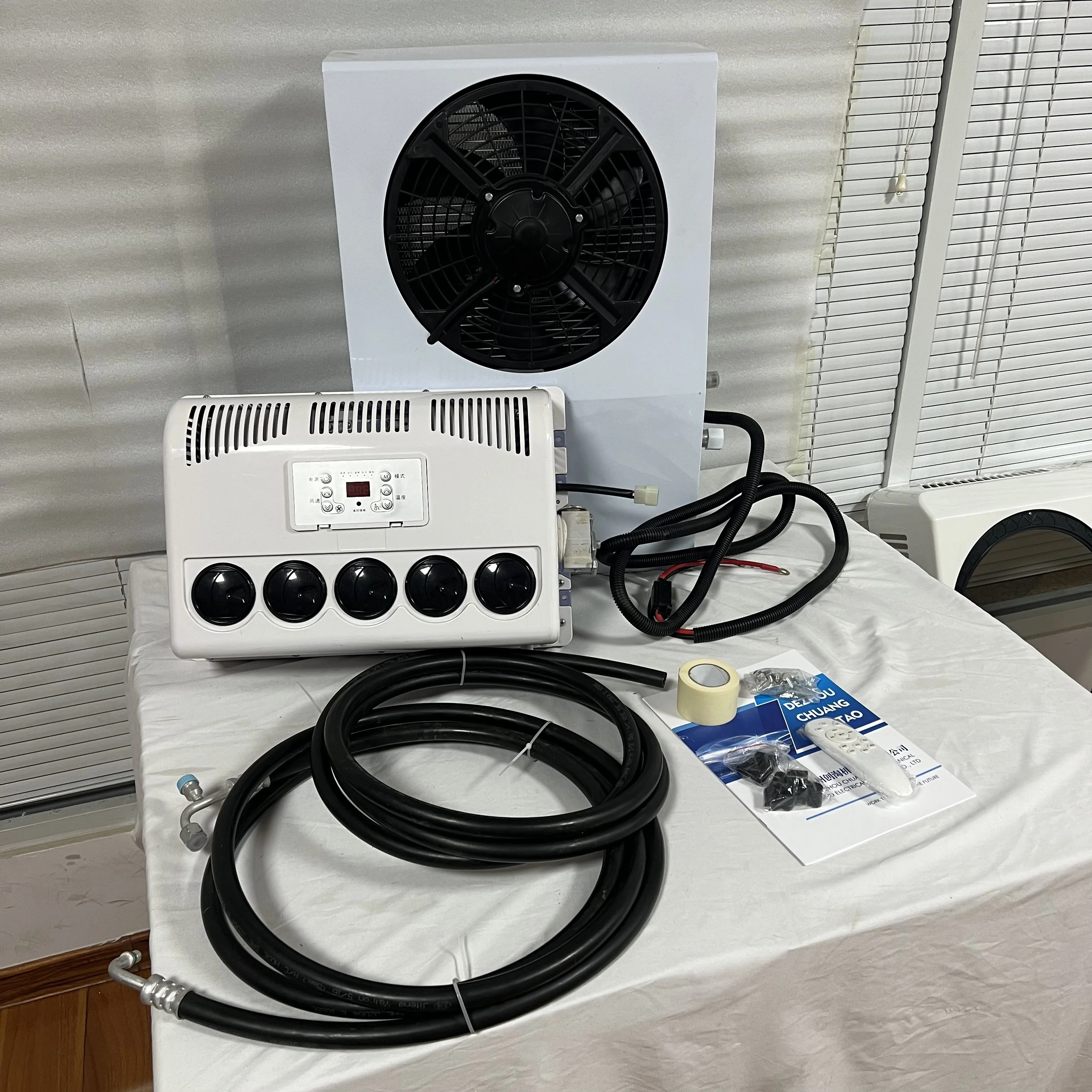 12v 24v AC Electric Car Air Conditioning System For Car For  Rv For Caravan For Truck Van Air Conditioner