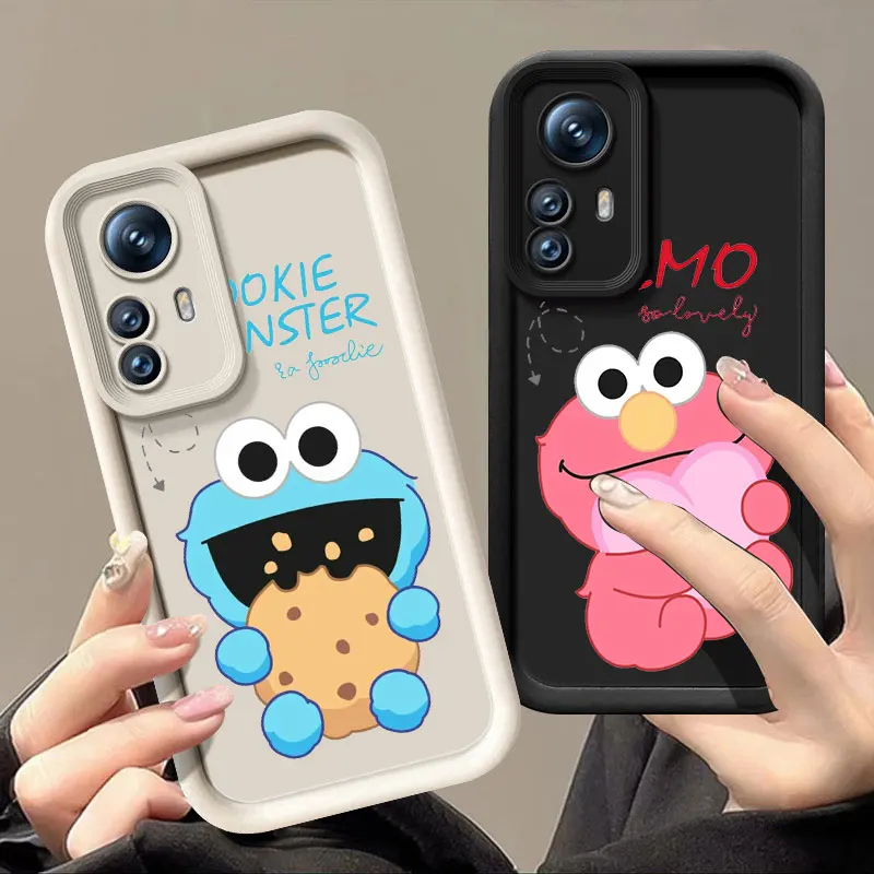 Cartoon Cookie Monster Phone Case For Xiaomi 11 12 13 Lite 12T 13T 14T Pro Redmi A1 A2 Plus A3 9A 9C 9T 10C 12C 13C 5G 14C