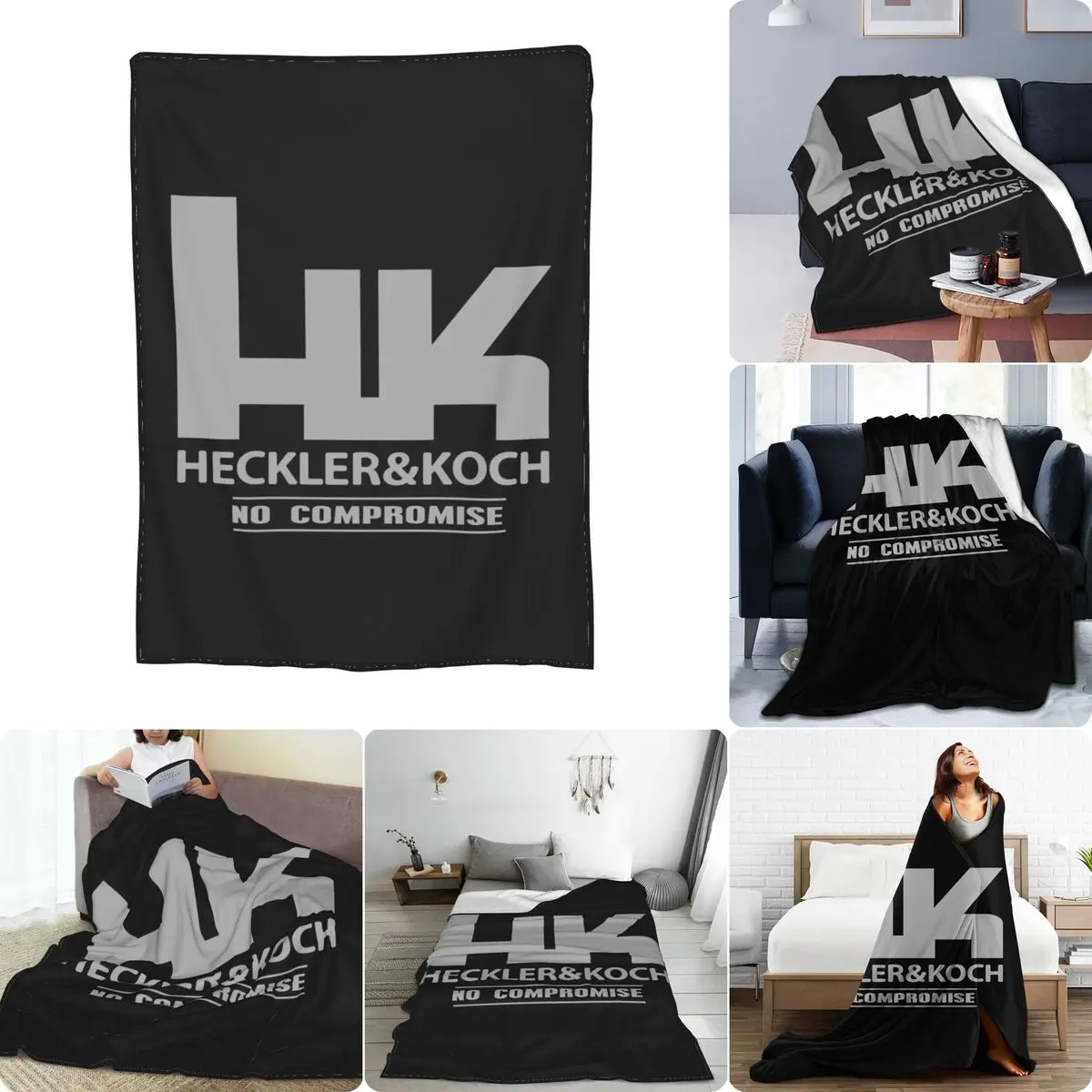 Heckler Koch Hk Mg4 Gun Pistol Riffle Military Army Ultra-Soft Micro Fleece Blanket Microfiber