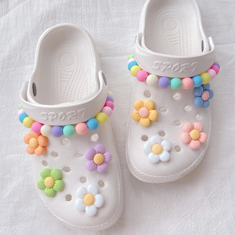 Colorful Flowers Shoe Charms Designer DIY Cute Shoes Decaration Party Accessories Clogs Kid Boy Women Girls Gifts