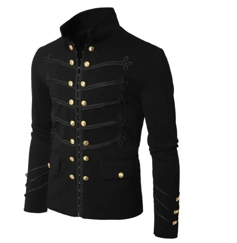 Steampunk Heren Gothic Kleding Militaire Jassen Middleuwse Vintage Jas Stand Kraag Rock Frock Jas Heren Retro Punk Jas Jas Jas