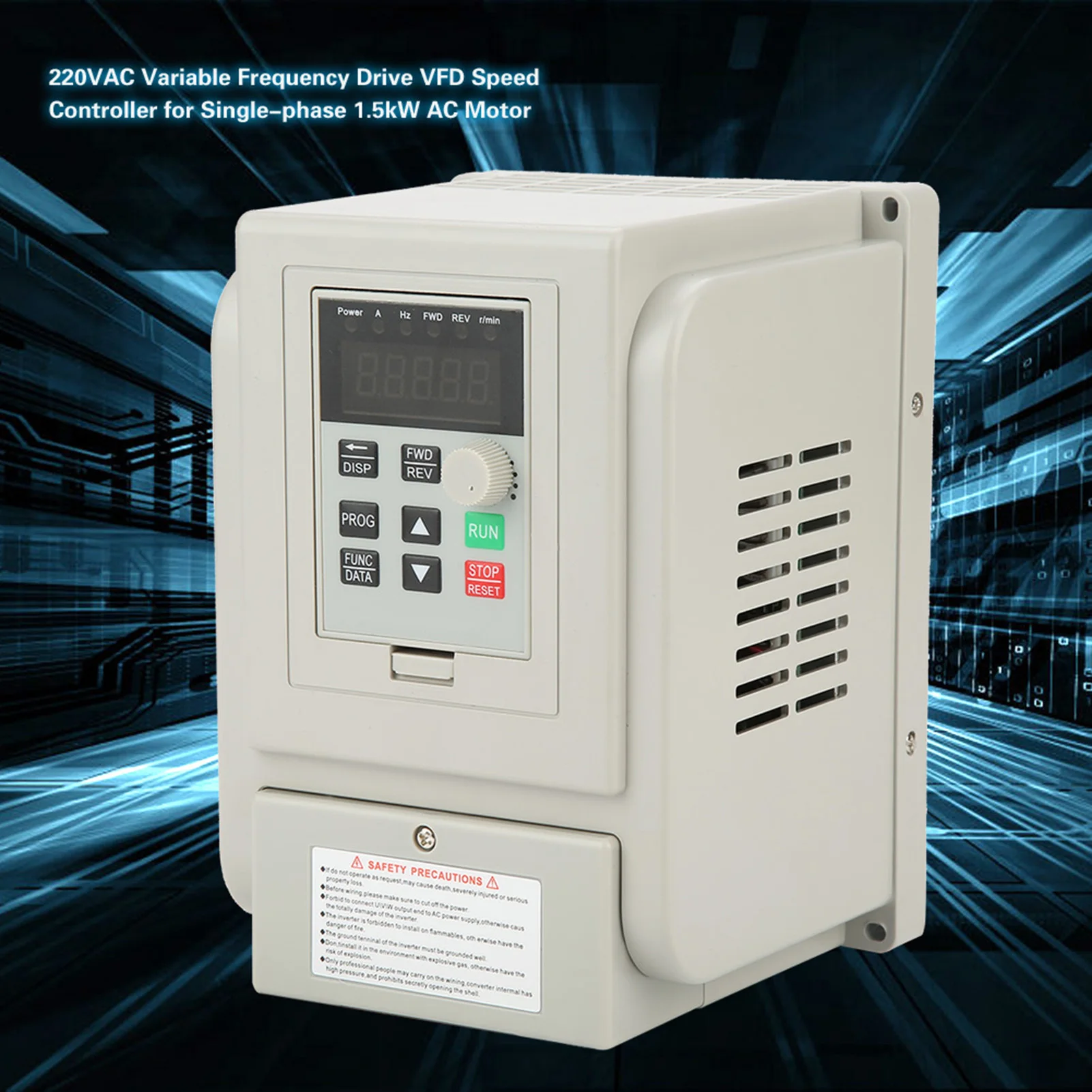 Regolatore di velocità di azionamento a frequenza variabile 220VAC per motore CA monofase da 1,5 kW