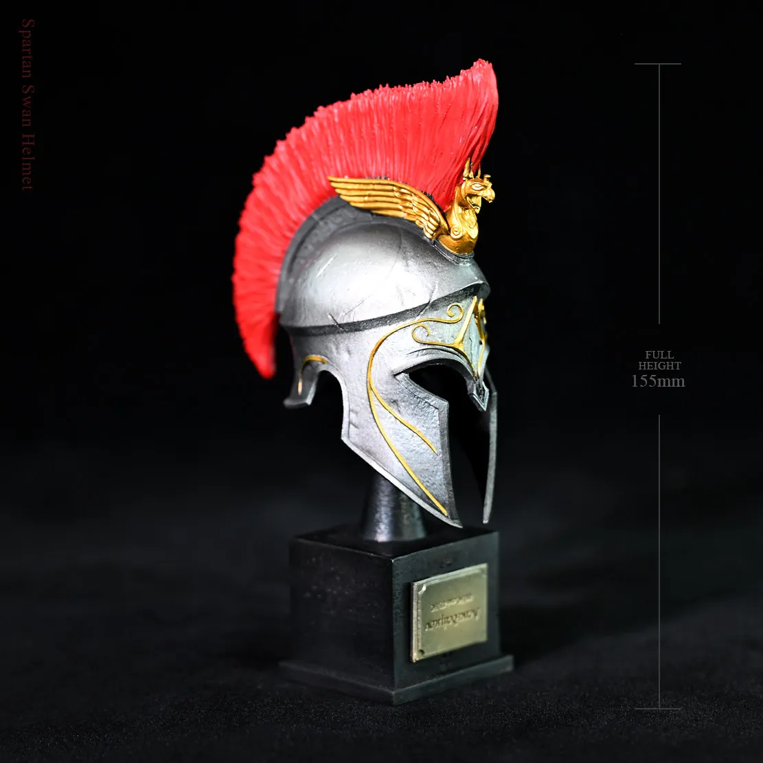 Spartan Swan Helmet Statue 135mm Resin Desk Decor Office Home Elegant Figurine Gift Collectible
