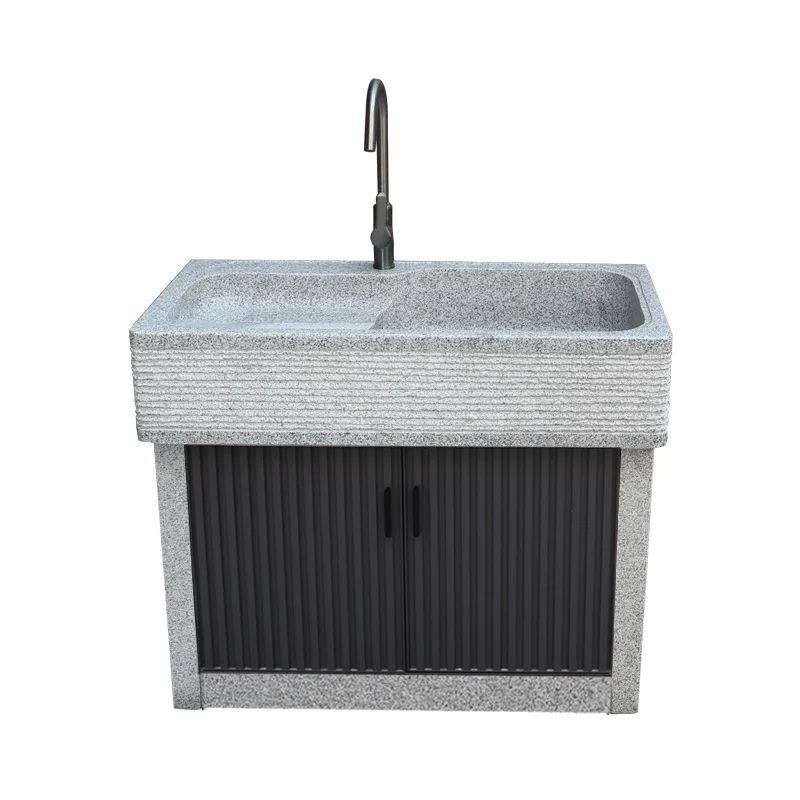 

Outdoor laundry pool with rubbing board integrated sink basin natural marble head courtyard vegetable washing