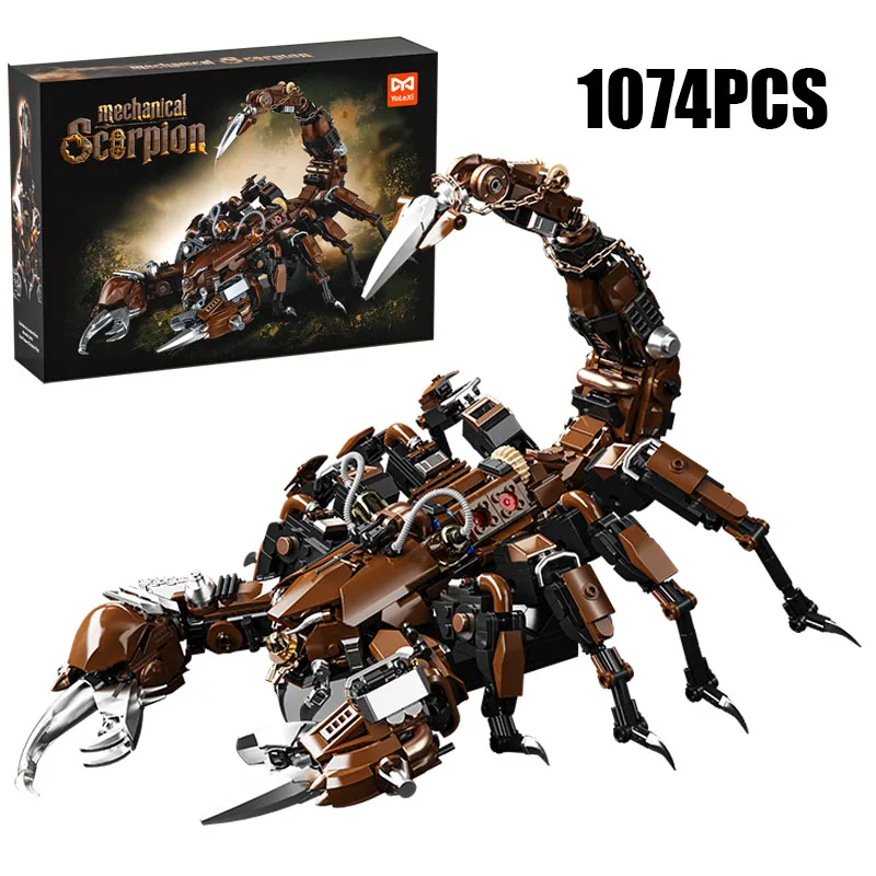 

1074PCS Creative Mechanical Desert Scorpion Model Building Blocks Exquisite Collectibles Construction Bricks Toy Gift