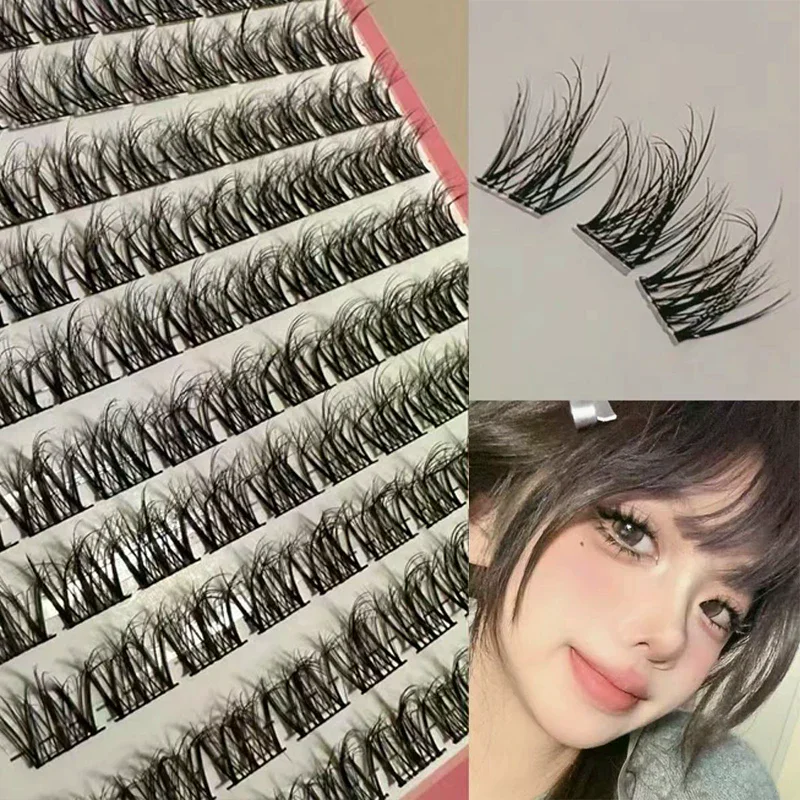 Natural Eye Manga False Eyelashes Cluster Fake Eyelashes Curling Up Long And Thick Lashes Volume Mixed Tray Natural Lashes