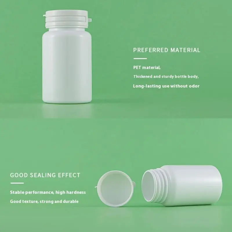 

1pcs 100ml and 250ml Empty Plastic Bottles Refillable Vitamin and Supplement Containers with Pull-Ring Tear-Off Caps