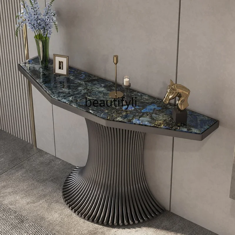 l Italian Light Luxury Console Tables Modern Simple Home Living Room Wall Home Natural Marble Hallway